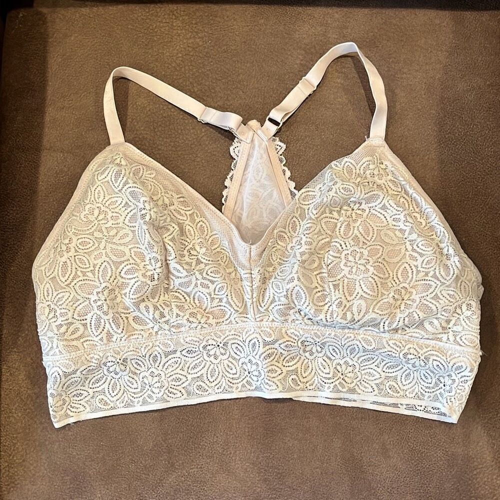 Aerie Beige Lace Bra Bralette XL